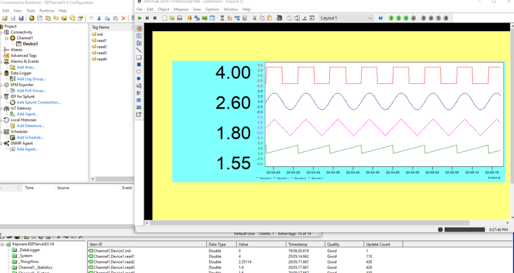 Simple OPC GUI Development Without Programming using DASYLab to connect to KEPServerEX