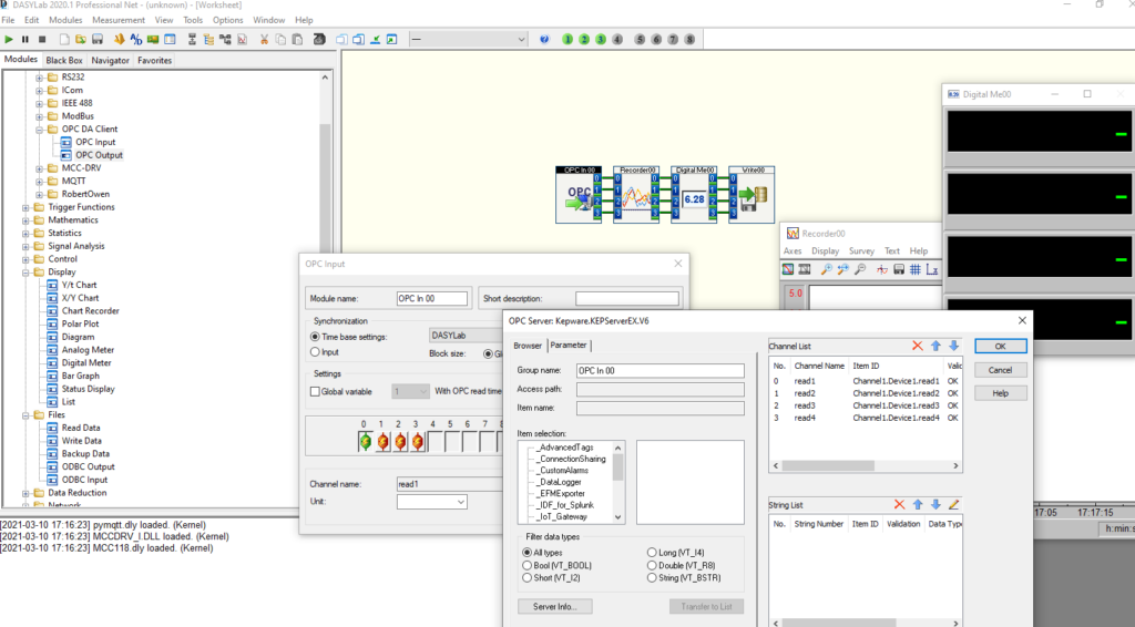 DASYLab Simple OPC GUI Development Without Programming