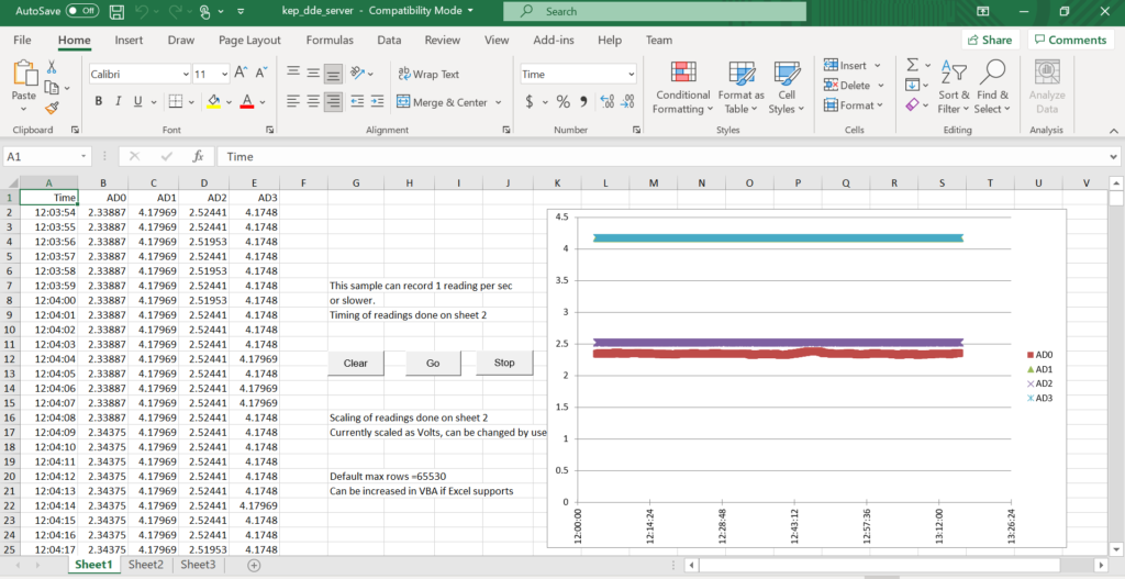 Once an input is available in KEPServerEx, and communicating, it is available to be added to a linking application such as Excel. 